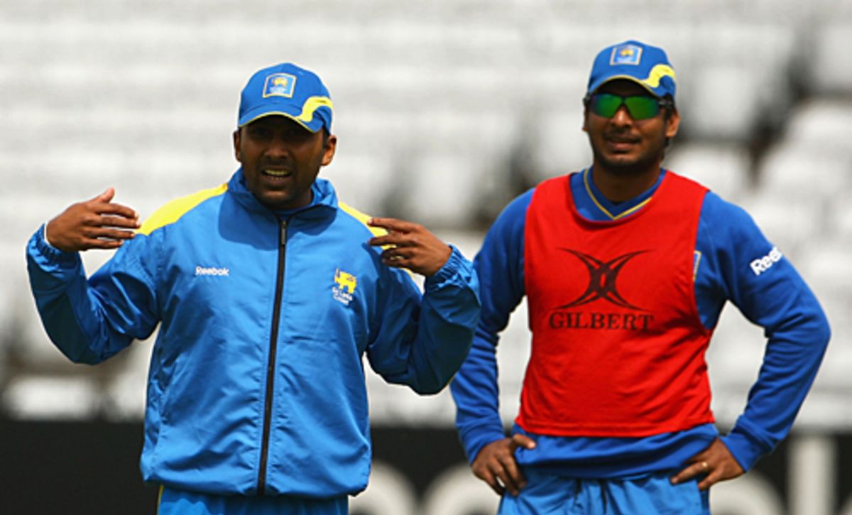 Muttiah Muralitharan And Kumar Sangakkara Share A Joke ESPNcricinfo