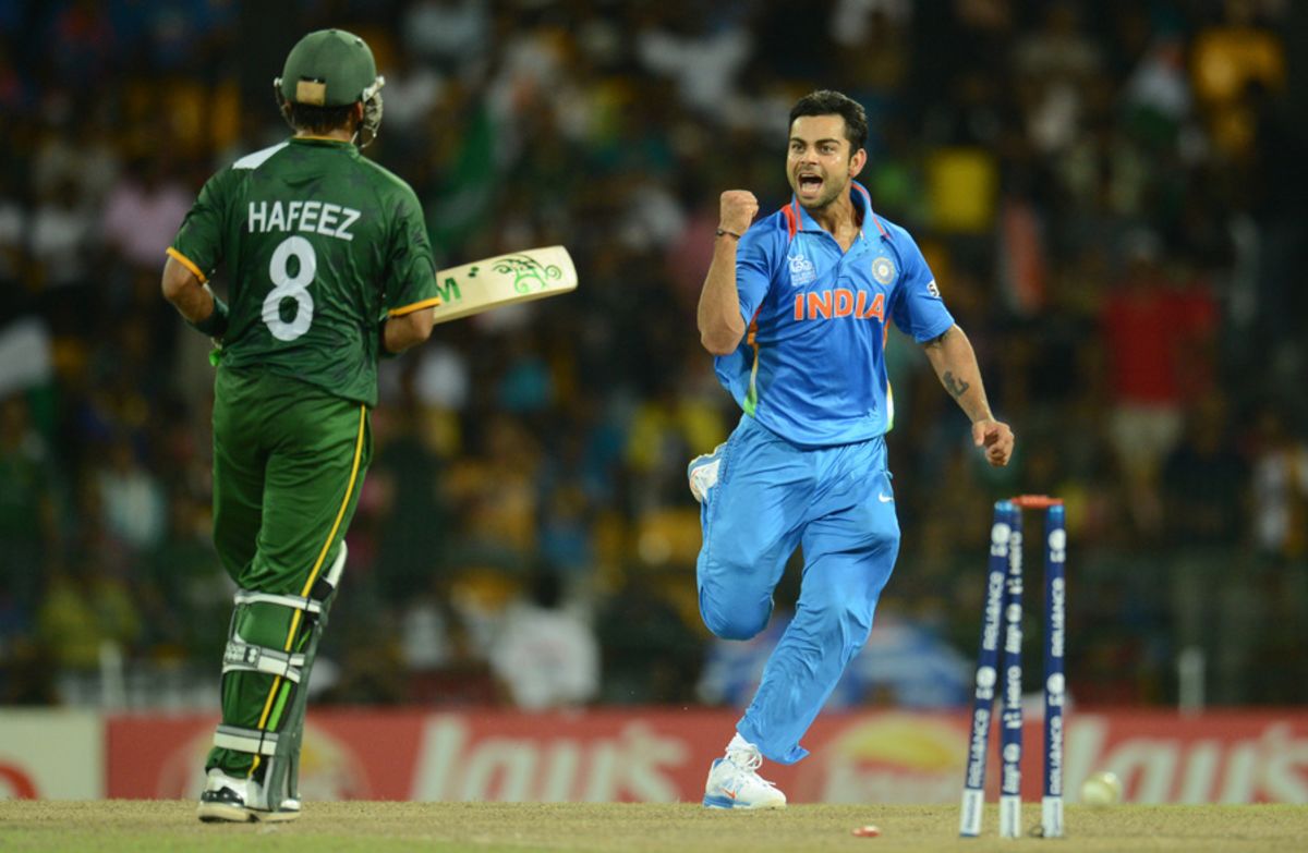 Virat Kohli Celebrates The Wicket Of Mohammad Hafeez Espncricinfo