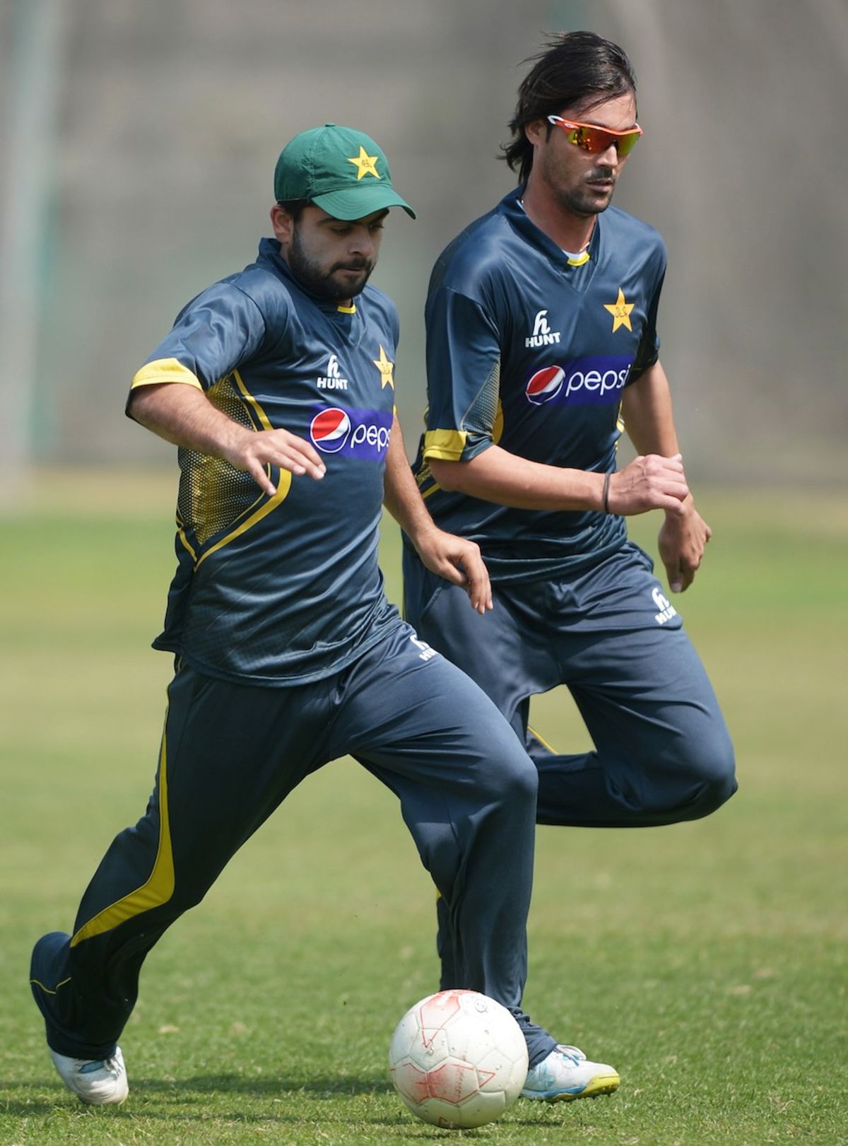 Ahmed Shehzad And Anwar Ali Play Football On The Eve Of The Asia Cup