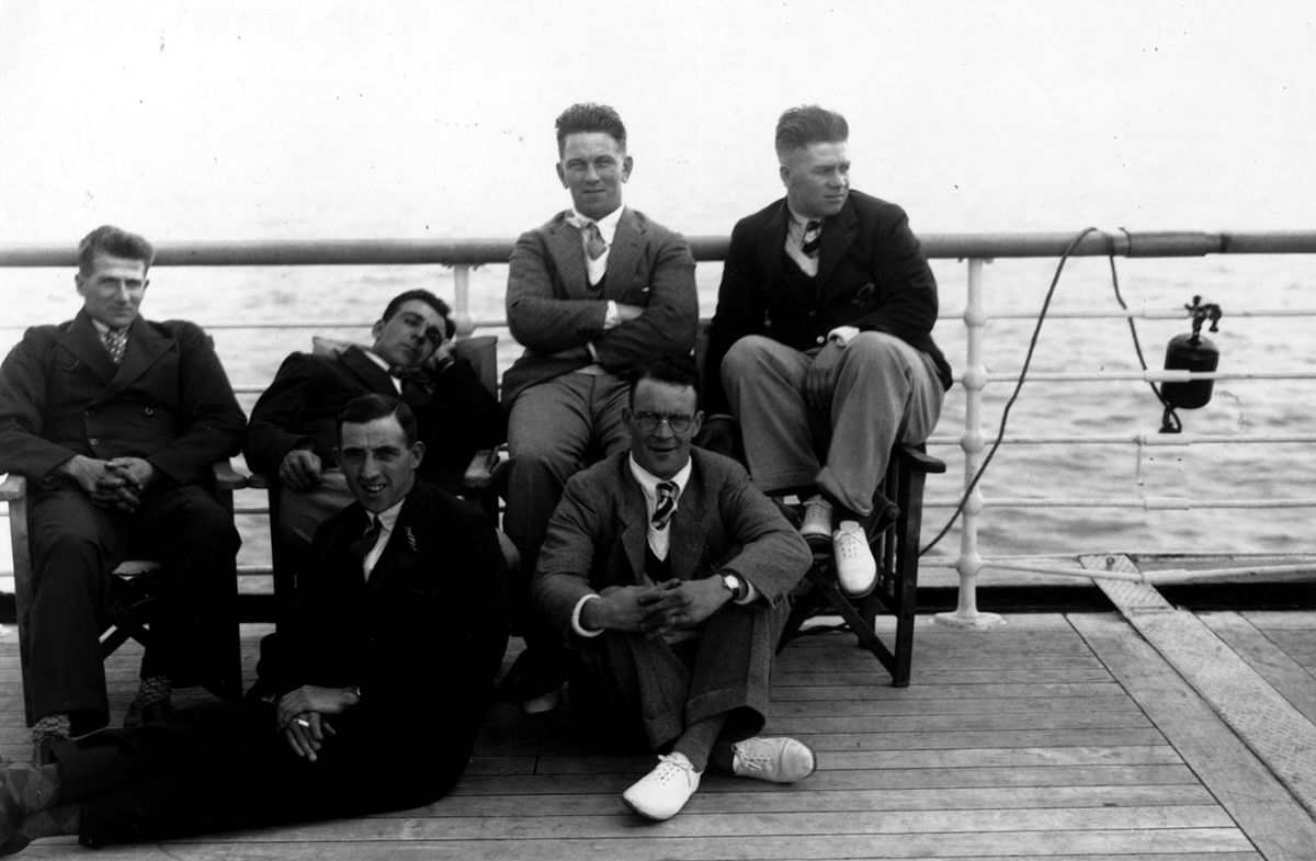 England Players On Board The Orontes Travelling To Australia