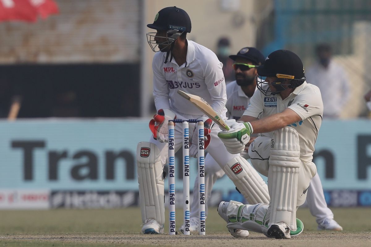 Tom Latham Sweeps The Ball Behind ESPNcricinfo