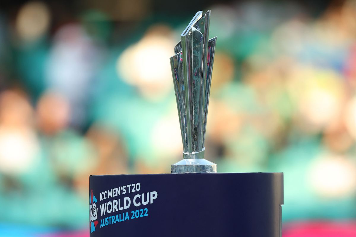 The Icc T World Cup Trophy On Display At The Scg Espncricinfo