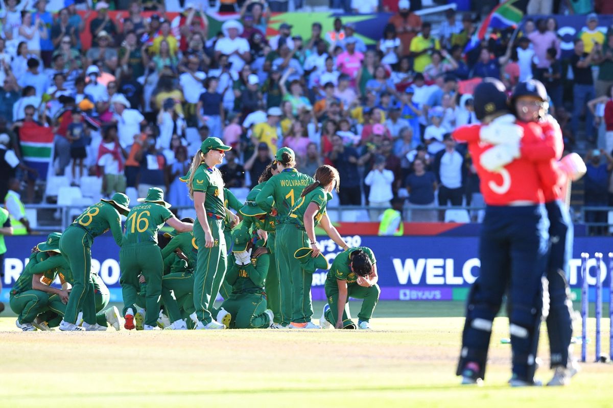 South Africa Players Celebrate After Reaching Their Maiden T20 World