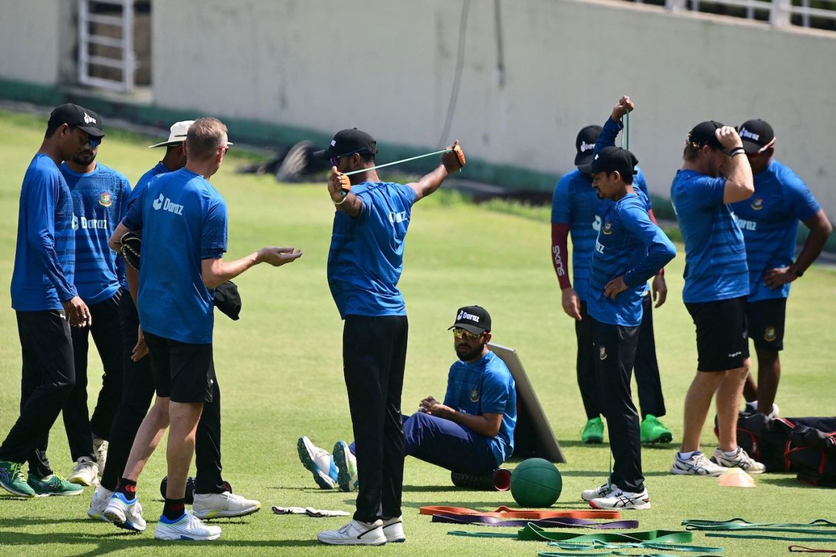 Bangladesh S Players And Staff Members At A Warm Up Session