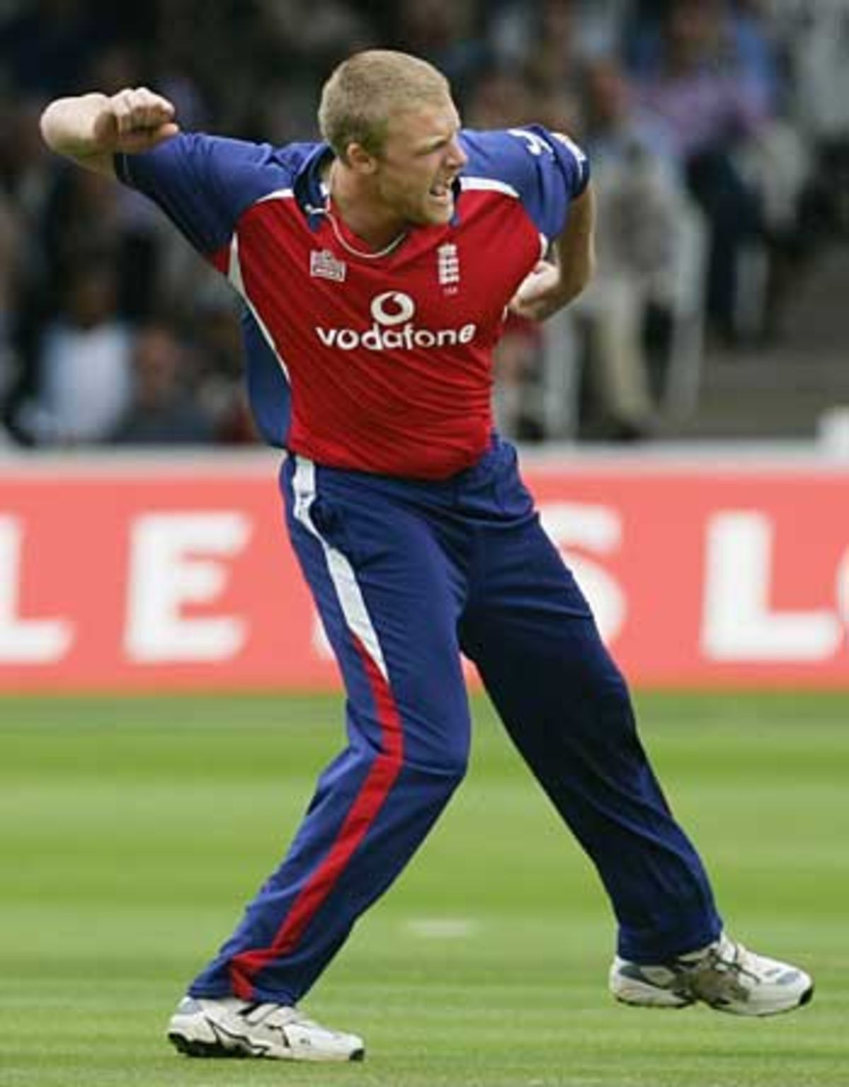 Andrew Flintoff Celebrates Adam Gilchrist S Dismissal Espncricinfo