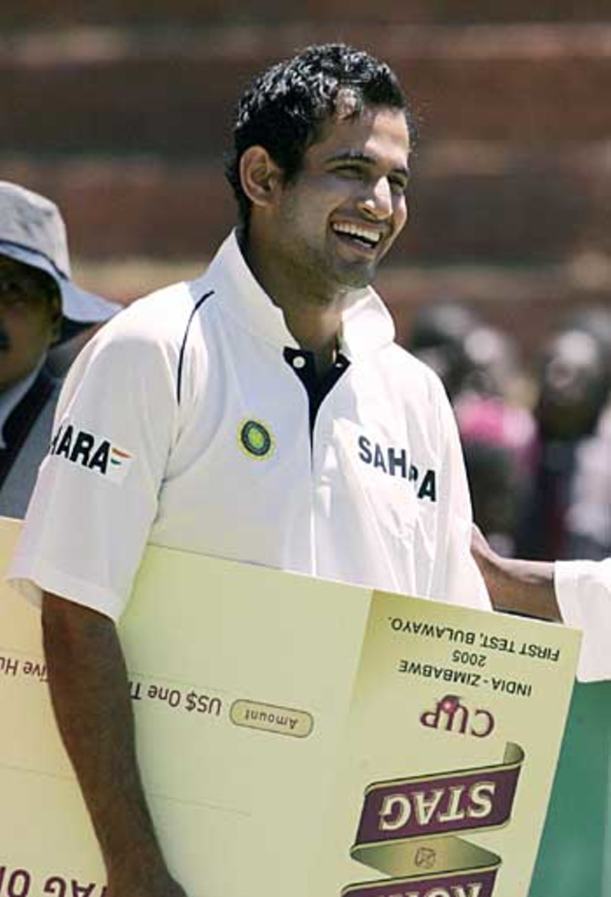 Irfan Pathan Collects His Man Of The Match Award Espncricinfo