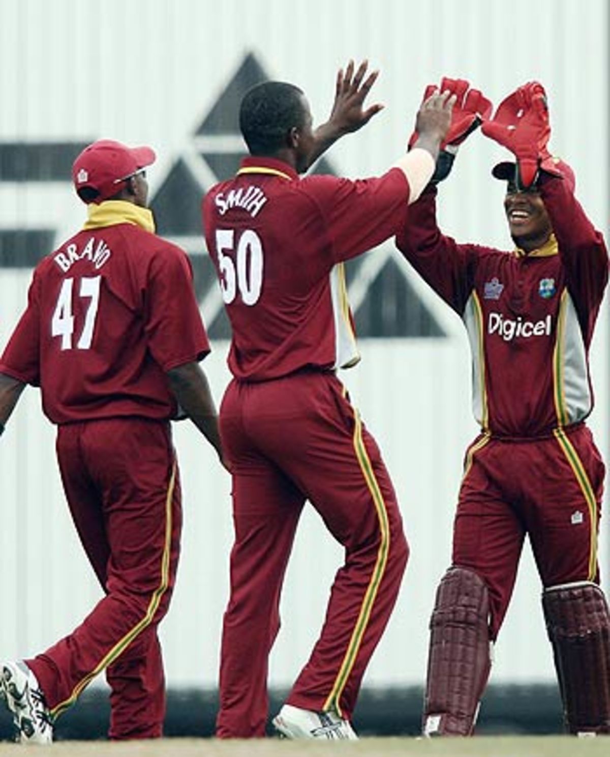 Dwayne Smith Is Cheered After He Picked Up A Vital Wicket