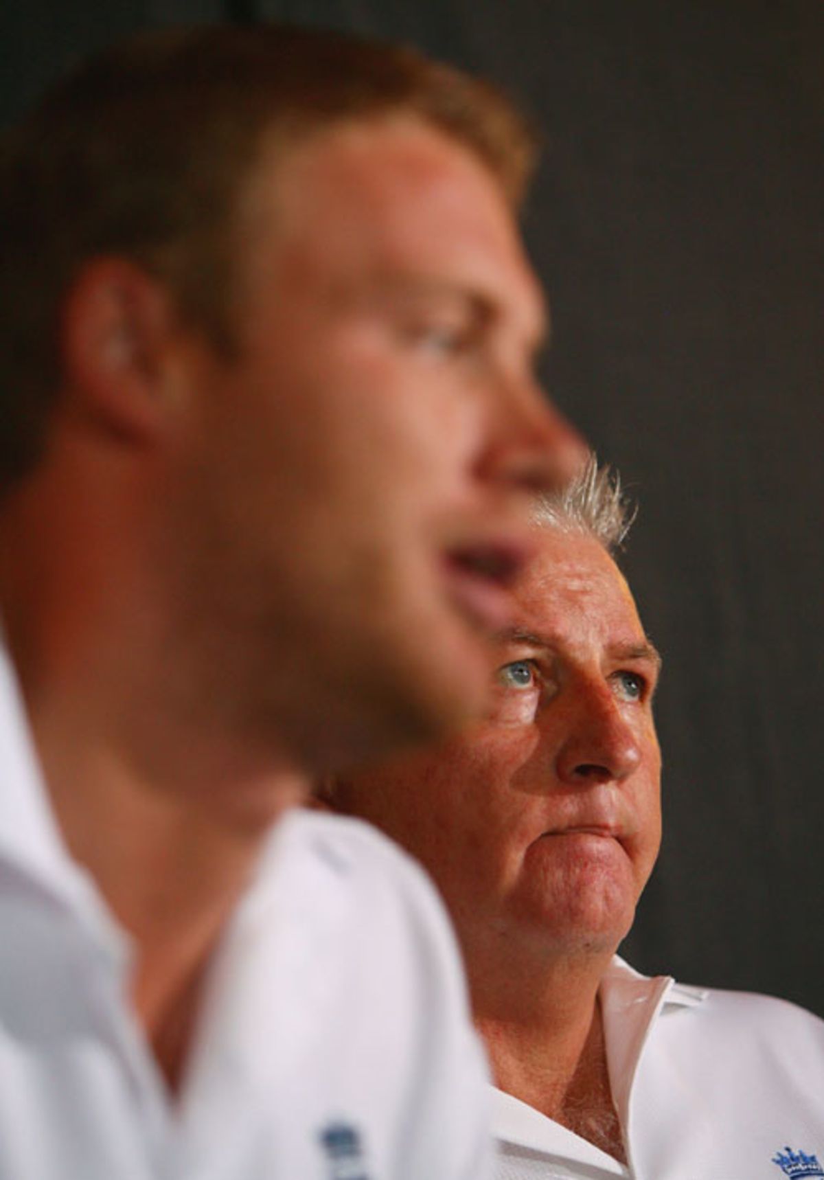 Duncan Fletcher And Andrew Flintoff Face The Media After Flintoff Was