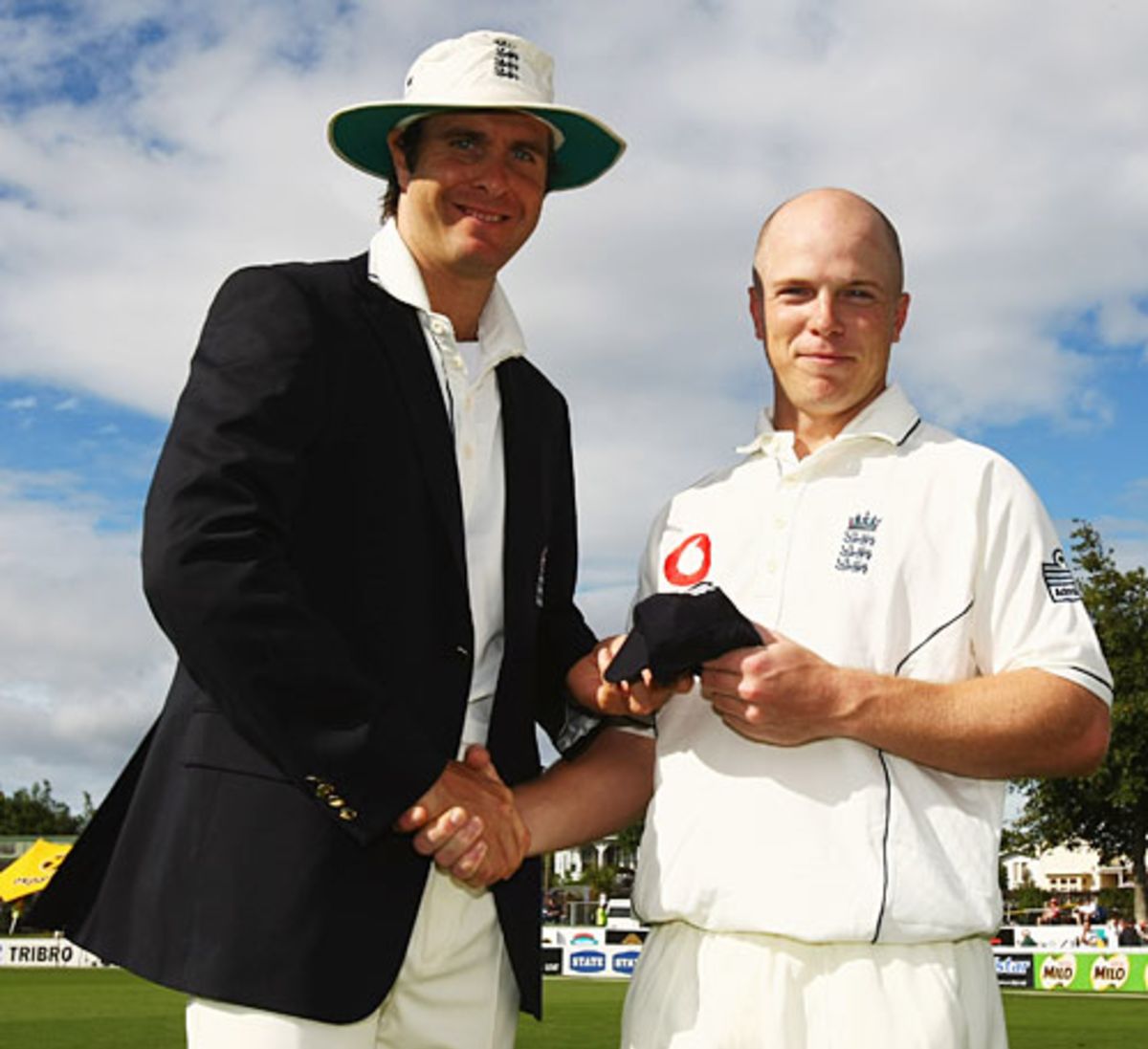 Michael Vaughan Hands Tim Ambrose His England Cap ESPNcricinfo