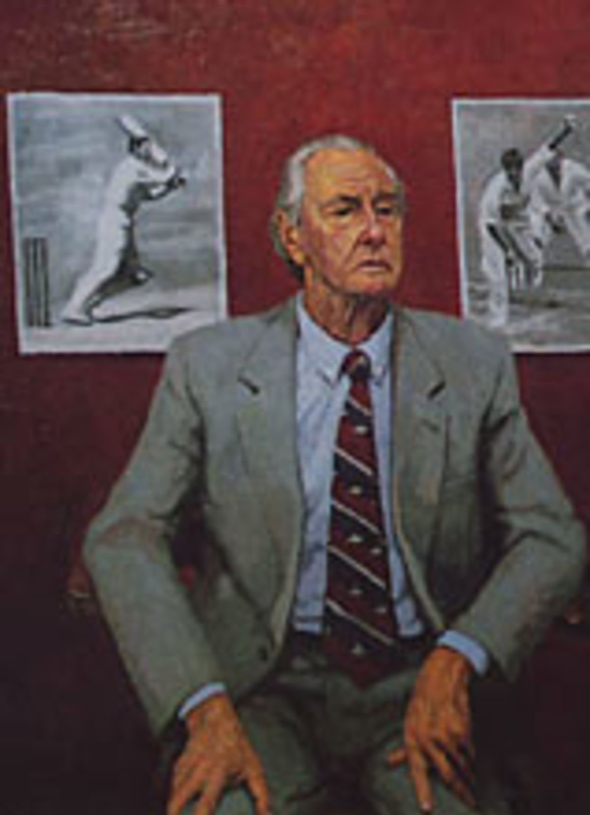 Keith Miller Admires Michael Corkrey S Painting ESPNcricinfo