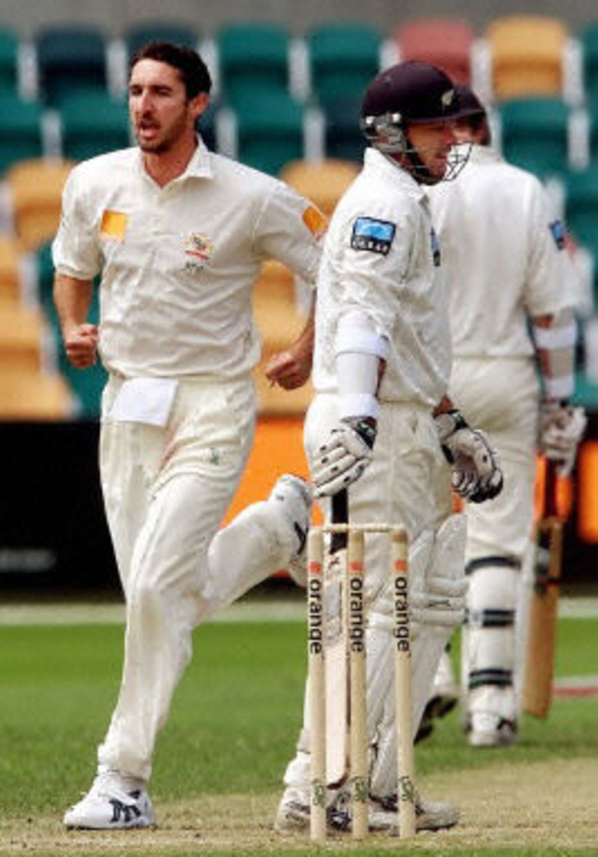 Jason Gillespie Celebrates The Wicket Of Richardson Lbw Espncricinfo