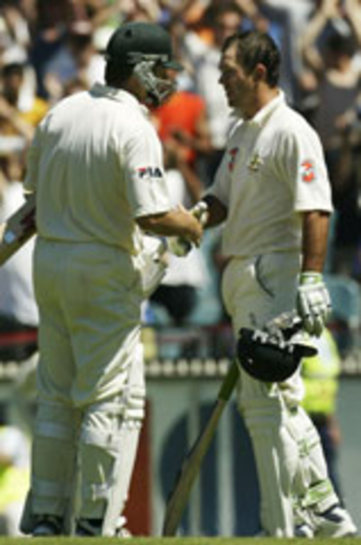 Steve Waugh Congratulates Ricky Ponting After His Double Century