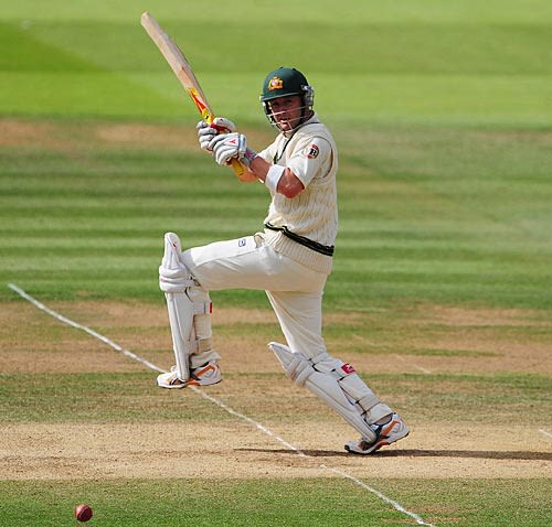 Michael Clarke Plays Through Leg ESPNcricinfo