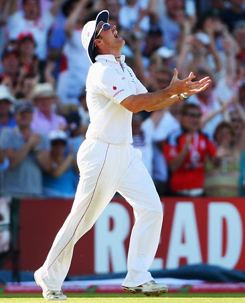 Andrew Strauss Celebrates After Catching Brad Haddin ESPNcricinfo