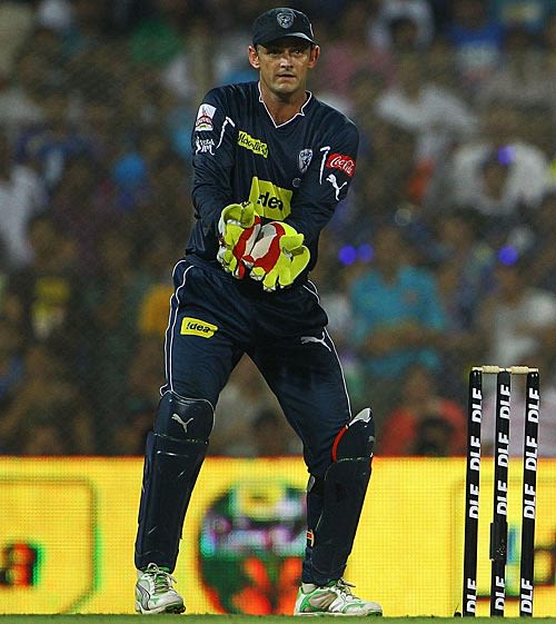 Adam Gilchrist Watches A Ball Speed To The Boundary ESPNcricinfo