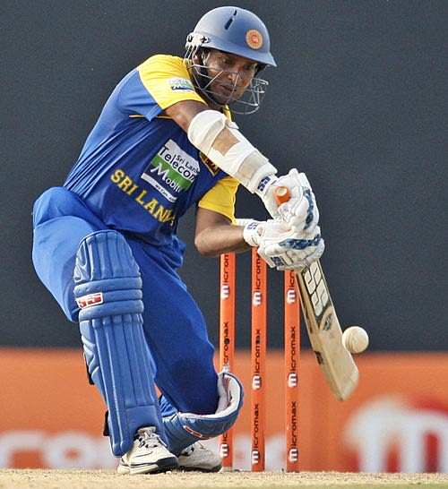 Kumar Sangakkara Drives During His Half Century Espncricinfo