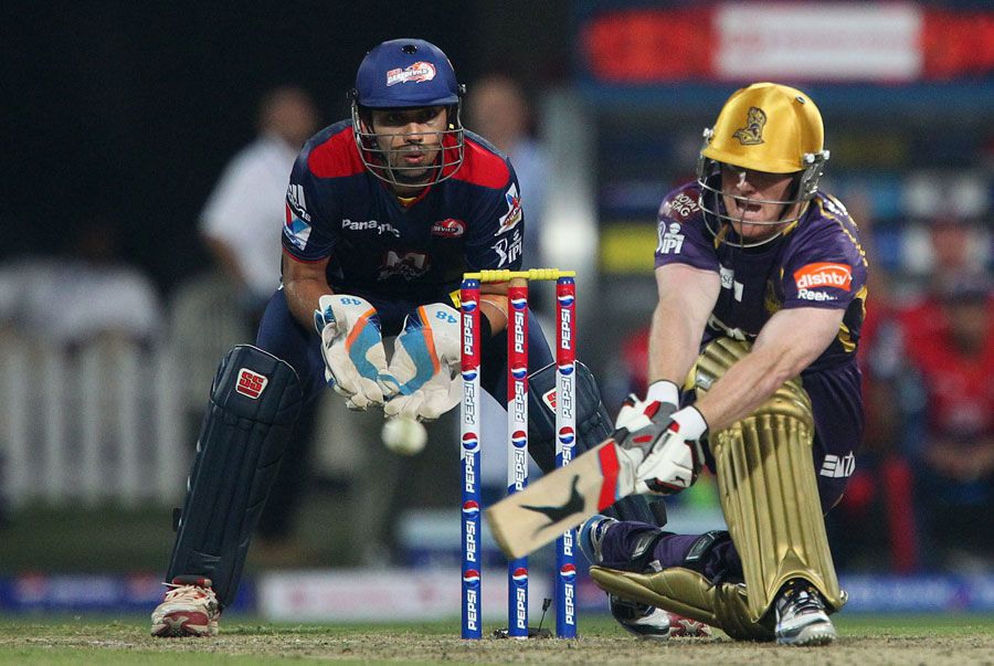 Eoin Morgan Sweeps One Leg Side Espncricinfo