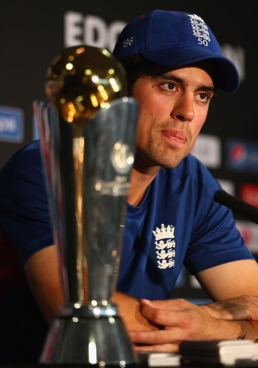 Alastair Cook Poses With The Champions Trophy ESPNcricinfo