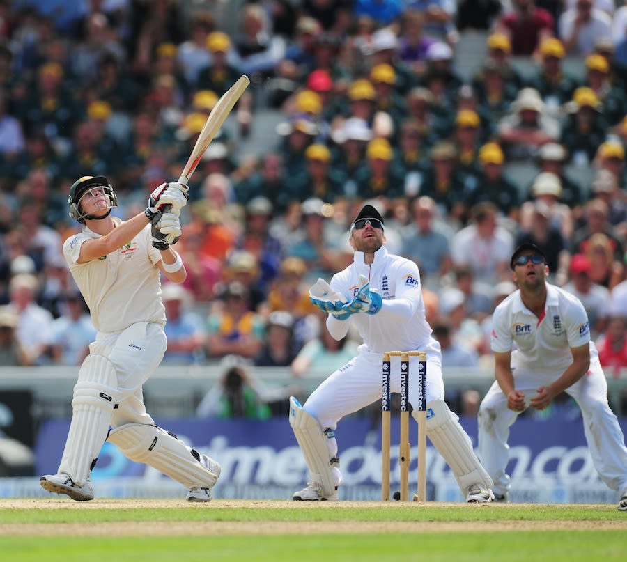 Steven Smith Goes For A Heave And Top Edges To Midwicket Espncricinfo