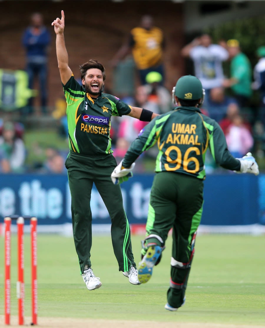 Shahid Afridi Exults After Taking A Wicket Espncricinfo