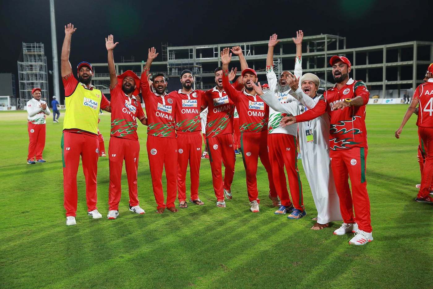 The Oman Team Celebrates ESPNcricinfo