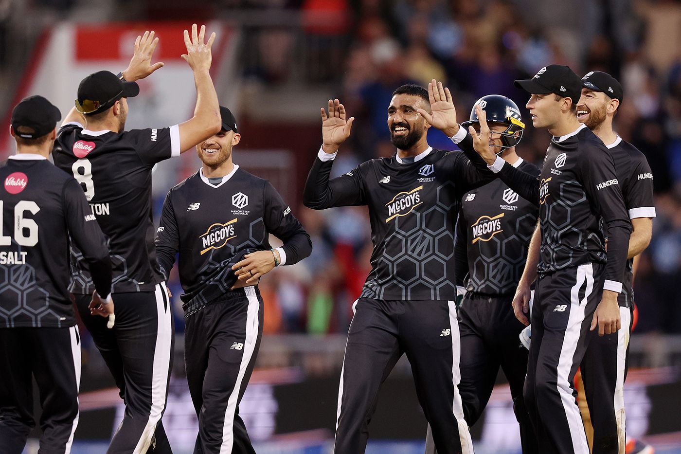 Usama Mir Celebrates A Wicket With Team Mates Espncricinfo