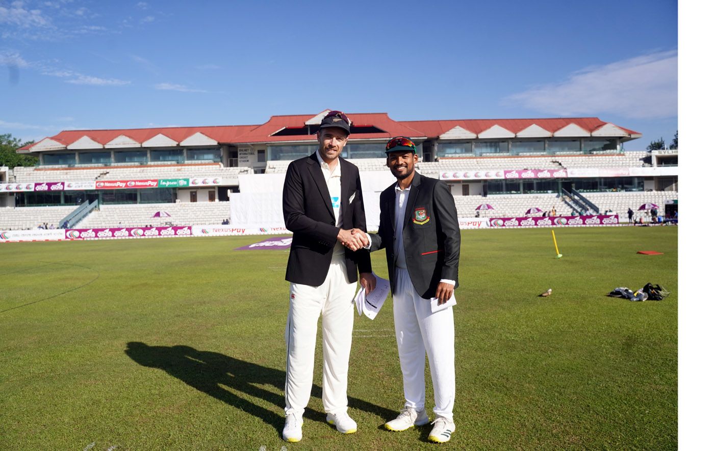 Tim Southee And Najmul Hossain Shanto Pose Before Toss ESPNcricinfo