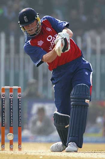 Andrew Flintoff Drives During His 39 ESPNcricinfo