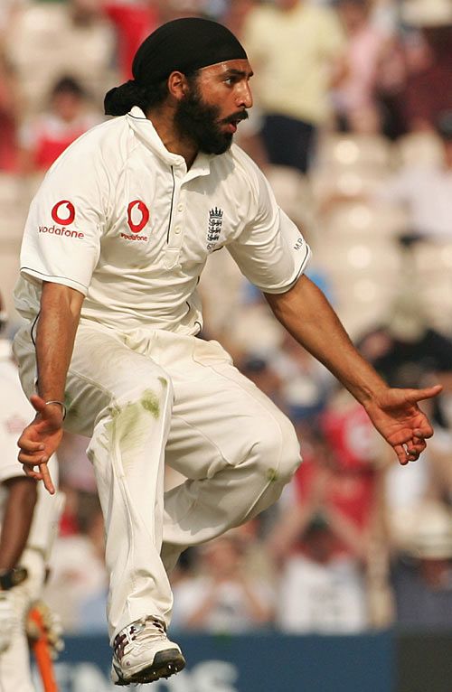 A Close Up Of Monty Panesar S Celebrations Of Dwayne Bravo S Wicket