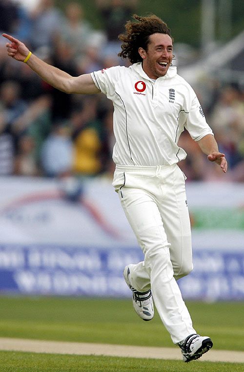 Ryan Sidebottom Celebrates The Wicket Of Daren Ganga With The First