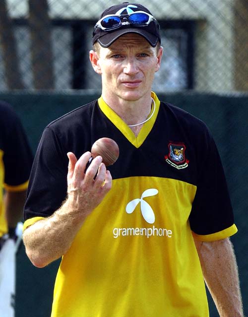 Bangladesh Coach Shaun Williams Prepares To Deliver A Ball