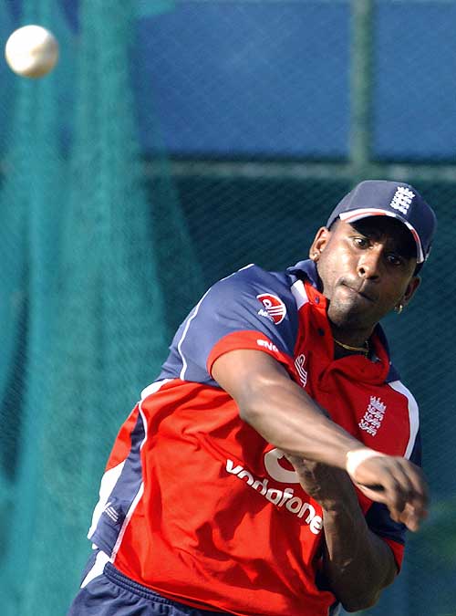 Dimitri Mascarenhas Throws The Ball During Fielding Practice