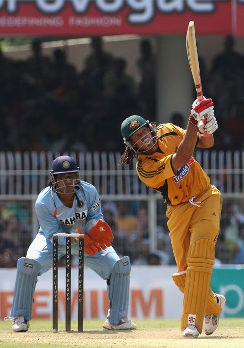 Andrew Symonds Smashes One Of His Four Sixes During His Century