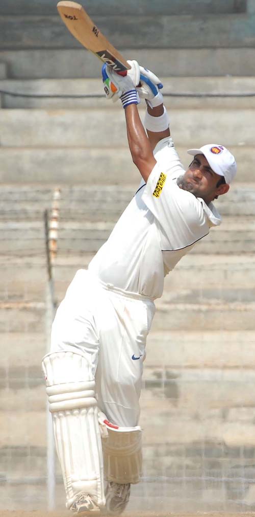 Gautam Gambhir Goes Down The Track During His Ball