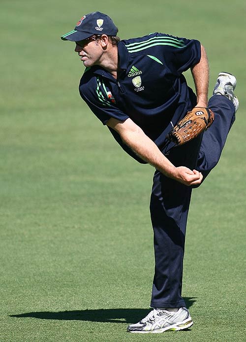 Matthew Hayden Throws During Australia S Training Session