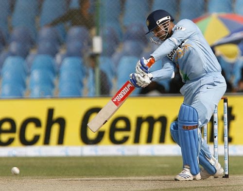 Virender Sehwag Drives Off The Front Foot Espncricinfo