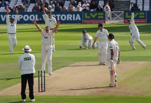 Darren Pattinson Appeals For And Gets The Wicket Of Liam Dawson