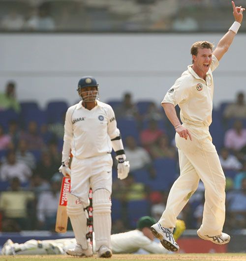 Brett Lee Has Virender Sehwag Caught Down The Leg Side Espncricinfo