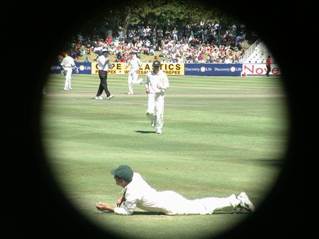 Justin Langer Takes A Brilliant Catch To Dismiss Makhaya Ntini On The