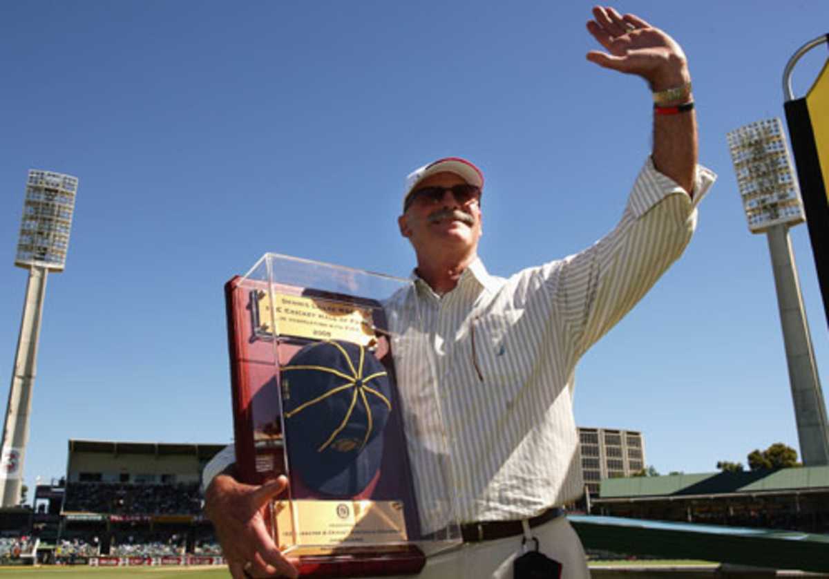 Dennis Lillee gets a lap of honour at the WACA