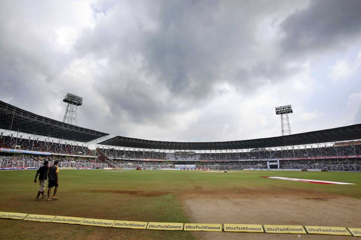 A wet outfield delayed the start of the ODI