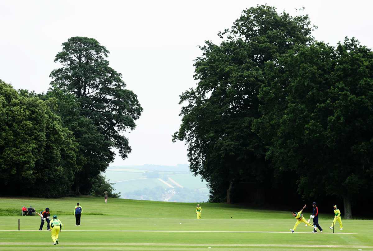 A view of the South Downs at Arundel during a T20 game