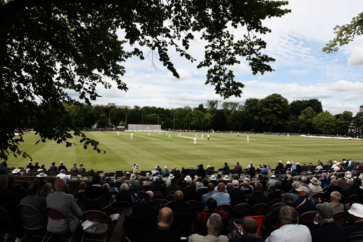 A general view of the Championship match at Queen's Park, Chesterfield, Derbyshire v Durham, Specsavers Championship Division Two, Chesterfield, July 3, 2017