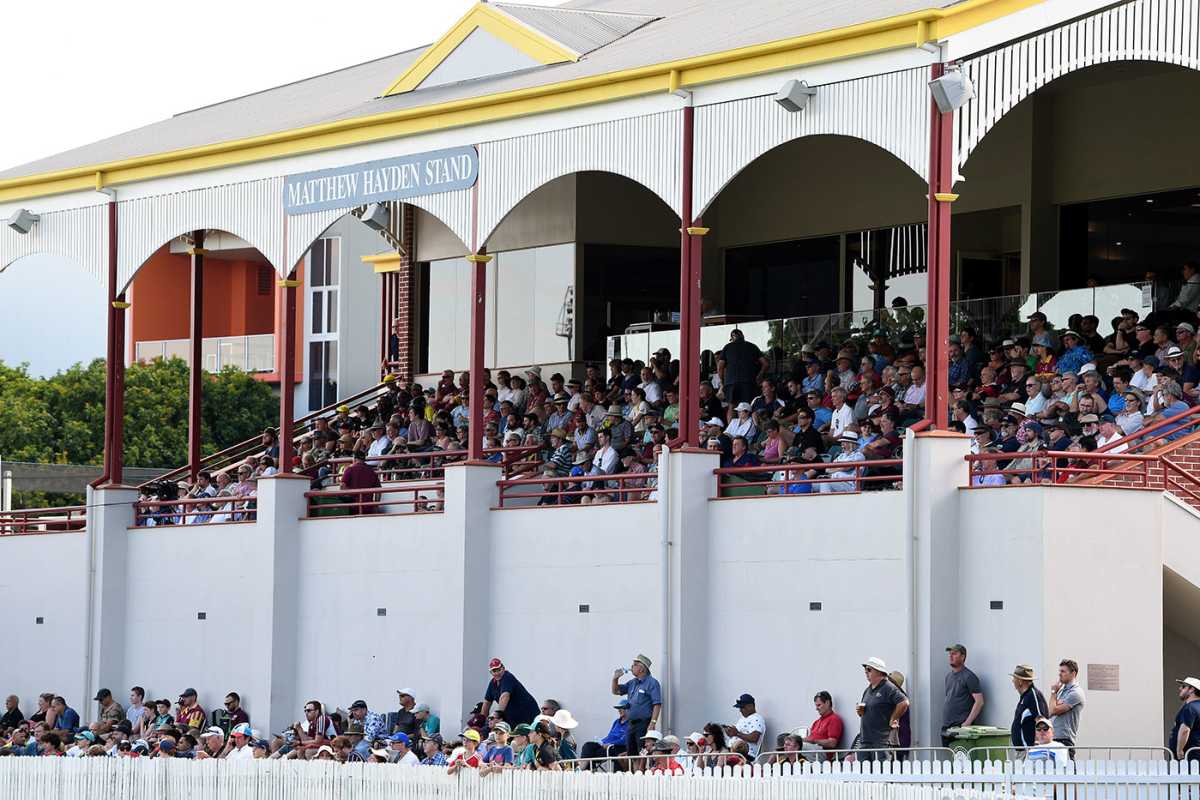 Full house: the gates were closed on the second day of the final, Queensland vs New South Wales, Sheffield Shield final, Allan Border Field, April 16, 2021
