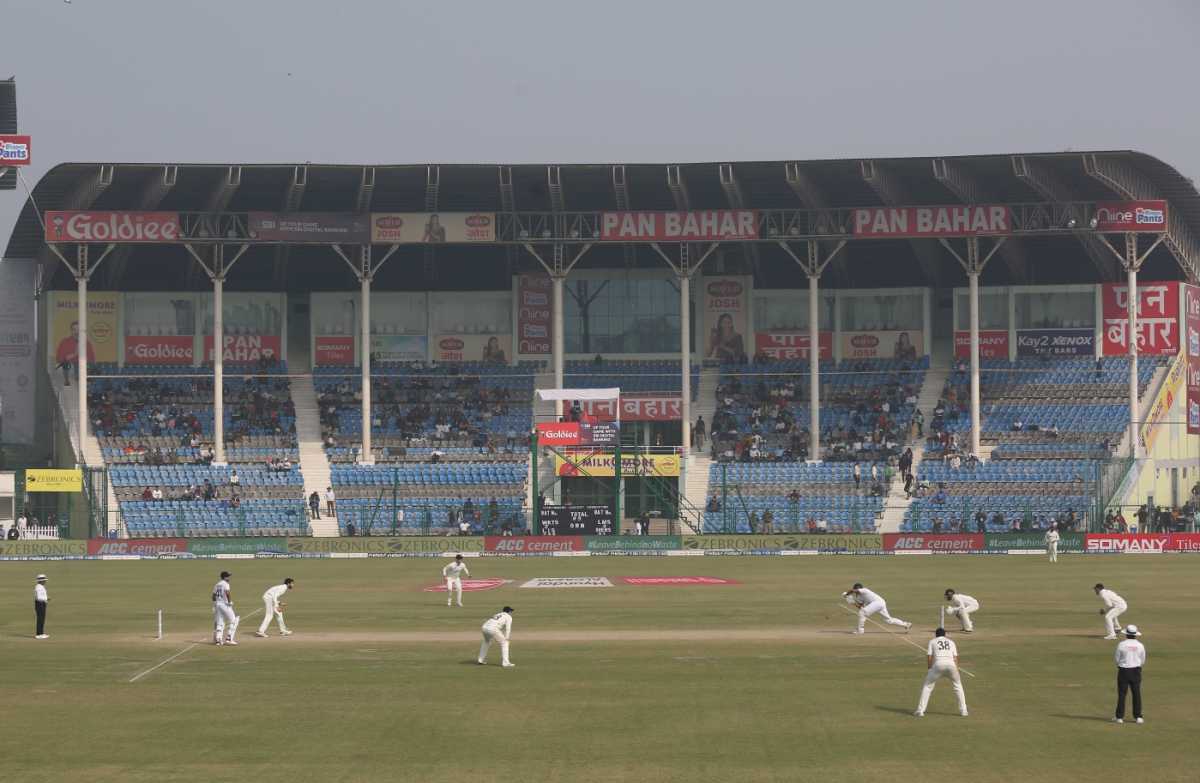 A snapshot of play on day four at Green Park in Kanpur