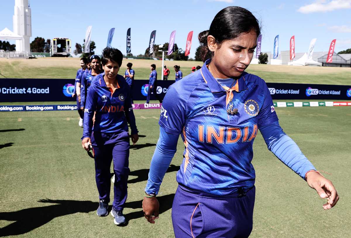 Mithali Raj leads the team out onto the field