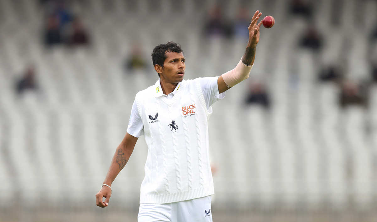 Navdeep Saini removed both Lancashire openers, Lancashire vs Kent, County Championship Division One, Emirates Old Trafford, July 25, 2022