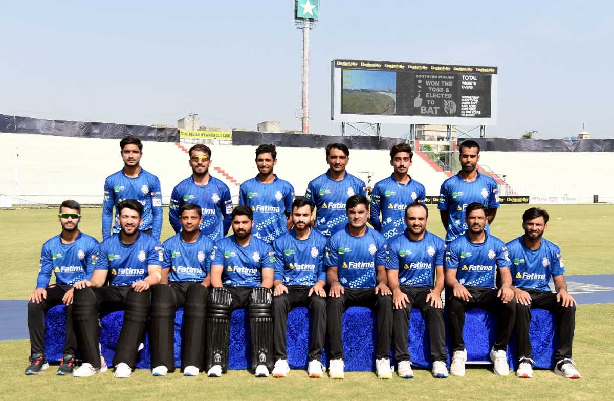 The Southern Punjab players pose for a team photograph, Balochistan vs Southern Punjab, Rawalpindi, National T20 Cup, September 1, 2022
