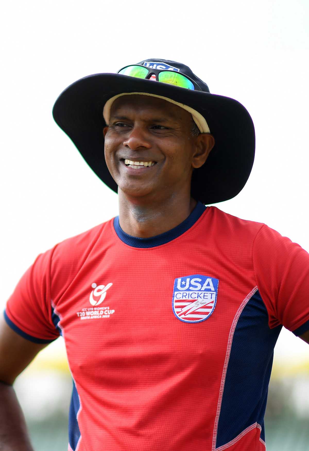 USA head coach Shivnarine Chanderpaul ahead of their game against Scotland, USA vs Scotland, Women's Under-19 T20 World Cup, 4th place playoff, Benoni, January 20, 2023