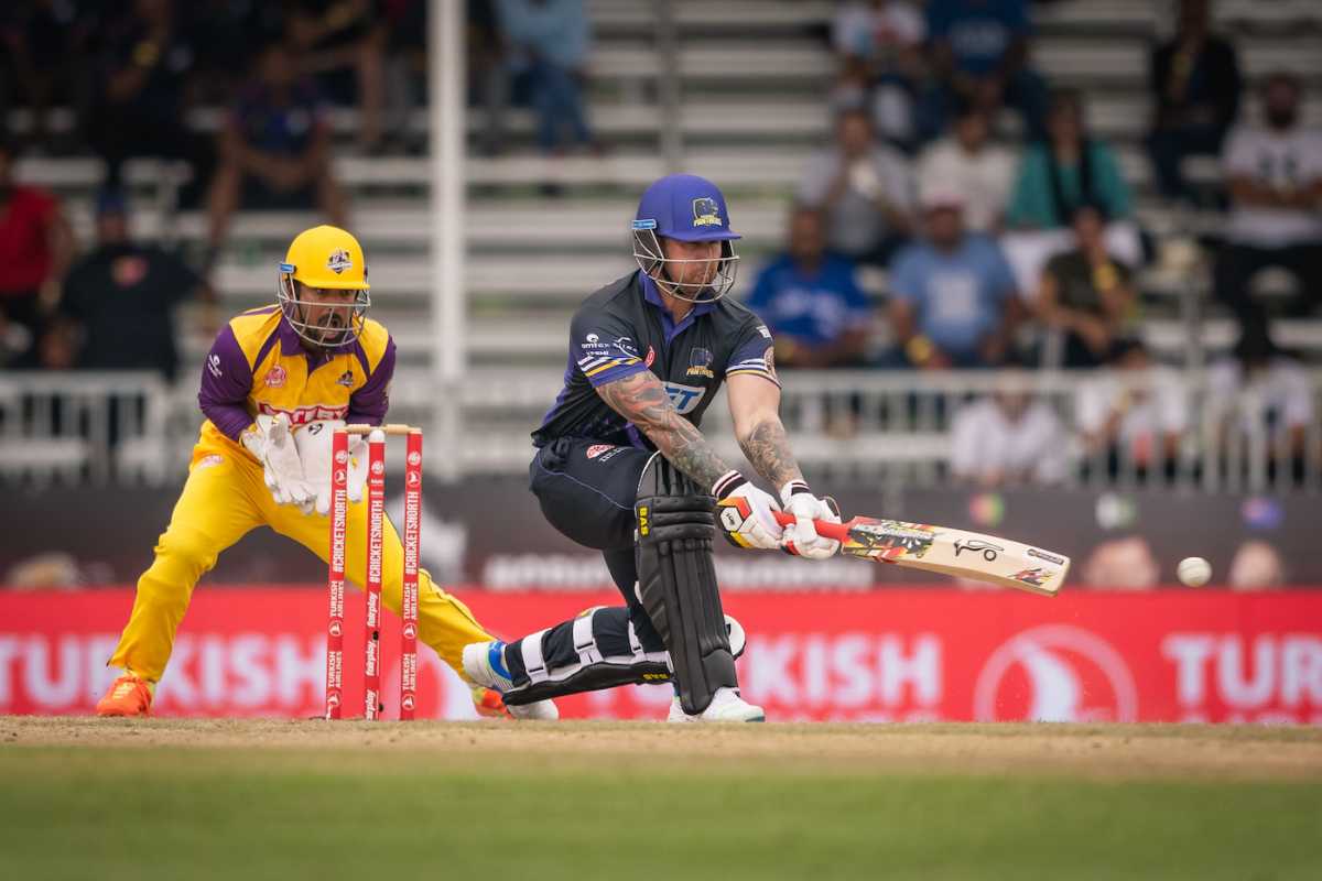 Cameron Delport takes out a reverse sweep, Surrey Jaguars vs Mississauga Panthers, Global T20 Canada, Brampton, July 28, 2023
